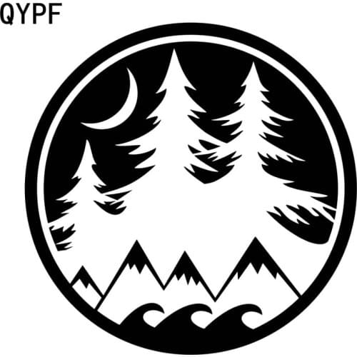 QYPF 16.5cm*16.5cm Interesting Scenery On Mountain In The Evening Vivid Vinyl Car Sticker Beautiful Window Decal C18-0433