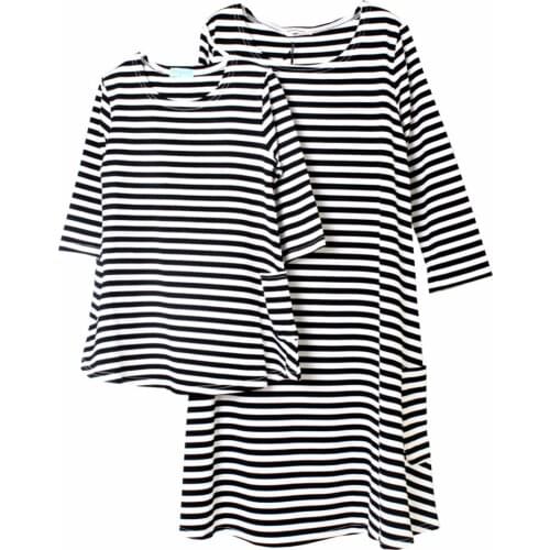Family Clothing Matching Mother And Daughter Clothes Cotton Striped Mother Daughter Dress Casual Mommy And Me Clothes