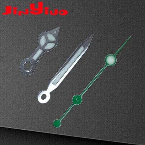 Watch Hands Silver EdgeBluegreenluminous hands Green Second for NH35 Movement Watch Repair Accessories