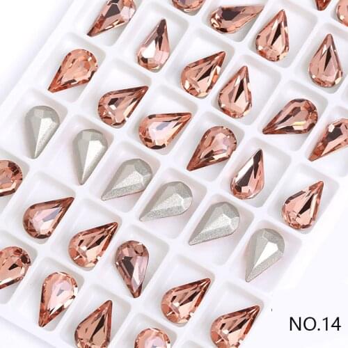 Swarovsky Water Droplets Rhinestones Crystal Stone K9 Glass Drop Colorful Fancy Stone Rhinestones Decoration Jewelry Making Dres