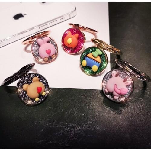 Mobile Phone Ring Buckle Bracket Cartoon Animal Ass Female Model Finger Buckle Pull Ring Universal Lazy Metal Desktop Rotating