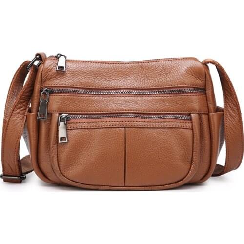 Women Crossbody Bag Casual Luxury Handbags Genuine Leather Shoulder Bags Multi-Layer Classic Messenger Bags For Ladies Purses