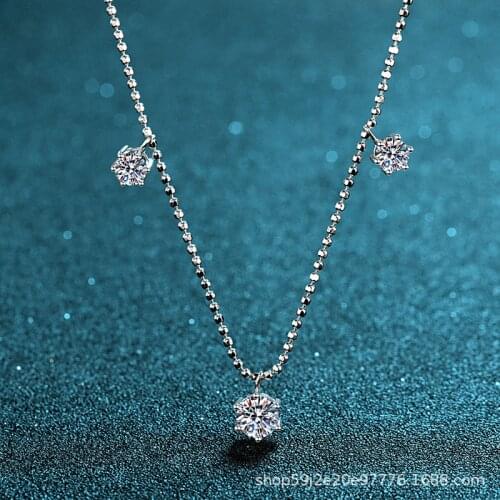 Moissanite Passed Diamond Test Perfect Cut 925 Sterling Silver 3.2ct Gypsophila Diamond Pendant Women Classic Diamond Necklace