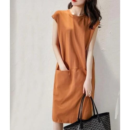 Women Midi Dress Summer Sexy T-Shirt Casual Loose Dresses 2021 Ladies Strap Clothes For Women Y2k Figure-Flattering Beach Tunic