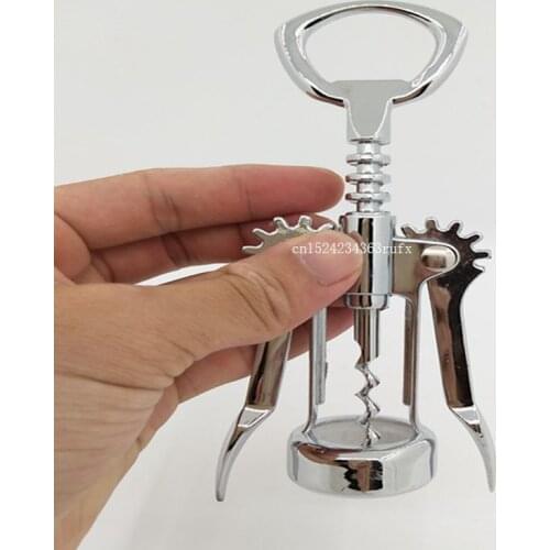 100pcs Stainless Steel Bottle Openers Wine Corkscrew Metal Red Wine Openers Handle Cork Out Tool