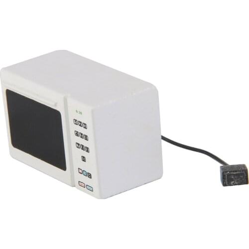 11 12 Scale Dollhouse Furniture Wooden White Microwave Oven Dolls House Kitchen Appliances Room Life Scenes Decoration