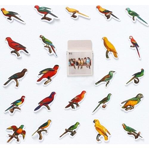 45 pcs/Pack Paintings of Bird Cute Animal Handbook Album Decoration DIY Sealing Sticker