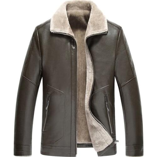 7XL Plus Size 8XL 6XL 5XL 4XL Men Jacket Man Parkas 2020 Winter Wool Liner Warm Zipper Male Faux Leather Coat 1886