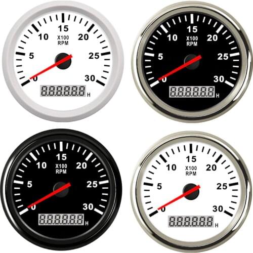 8000 rpm Tachometer Boat Car Marine Tacho meter with LCD Hourmeter Car Tachometer with red backlight 12V boat accessories marine