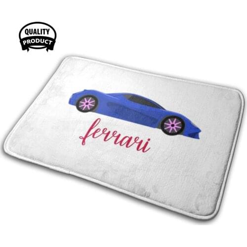Ferrari Car # Blue Ferrari Car# Sports Car 3D Household Goods Mat Rug Carpet Cushion Car Blue Car Sports Car Teenager