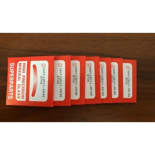 Free Shipping 30 PCs New White Mineral Glass Watch Crystals Curved Rectangular 1.0mm Thickness For Cutting