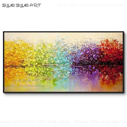 Great Painter Hand-painted High Quality Gorgeous Abstract Acrylic Painting Multiple Colors Abstract Knife Painting for Bedroom