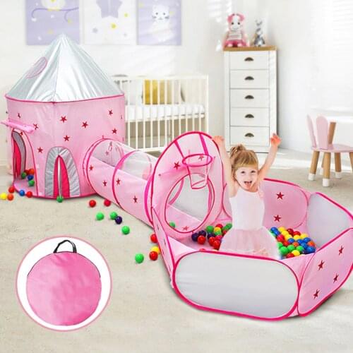 Baby Playground Playpen for Children 3 In 1 Dry Pool Kids Tent Ball Pool Bebe Balls Pit Child Tunnel Playpens