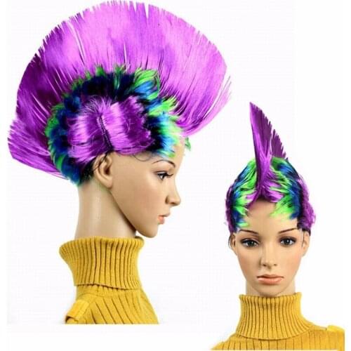 9 Colors Punk Wig Funny Cockscomb Decoration Unisex Cosplay Halloween Party Headdress