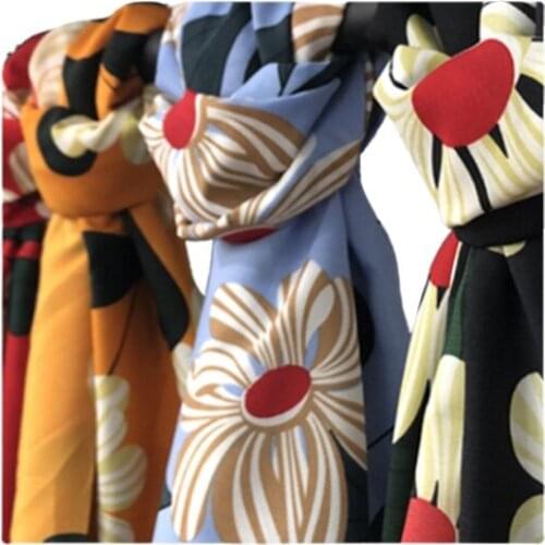 Width 59'' Breathable Soft Printed Chiffon Fabric By The Yard For Summer Dress Shirt Material