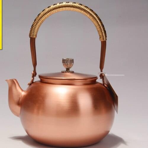 1.5L teapot copper kettle burning teapot pure copper Copper Tea Kettle Handmade Teapot Retro Pot for Kung Fu Tea Teaware