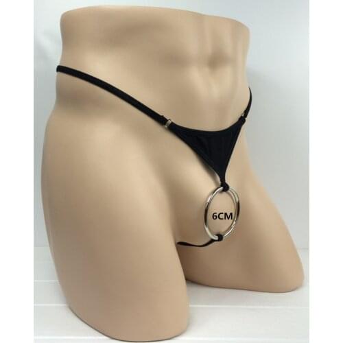 HOT 6cm Cock Ring Sexy Mens G-Strings and Thongs Open Crotch Male Gay Underwear Tangas T Back Erotic Lingerie Panties