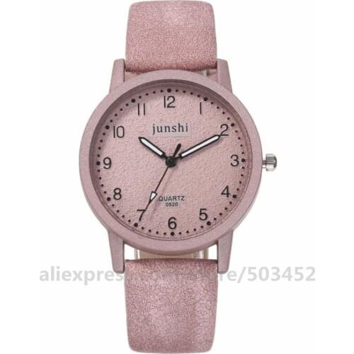 100pcs/lot Arabic Numerals Dail Quartz Watch Mat PU Belt Couple Watch Fashion Casual Lady Wristwatch Nice Girlfriend Gift Watch