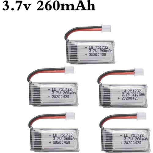 5pcs 3.7V 260mAh Lipo Battery For H36 Eachine E010 E011 E012 E013 Furibee F36 RC Drone Spare Parts