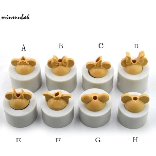 Minsunbak Mickey Head Silicone Straw Topper Mold Straw Decoration Epoxy Mold