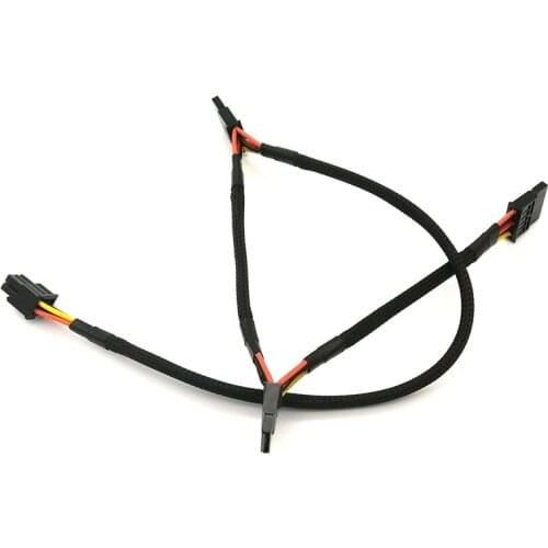 Angitu Black Sleeved PCI-E 6Pin to 3x SATA 15Pin Modular Power Cable for Seasonic KM3 Series