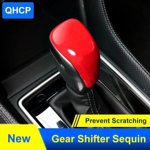 QHCP Gear Knob Cover Inner Gear Shift Cap Trims Sticker ABS Baking Paint Carbon Fiber Style Accessories For Subaru Forester 2019