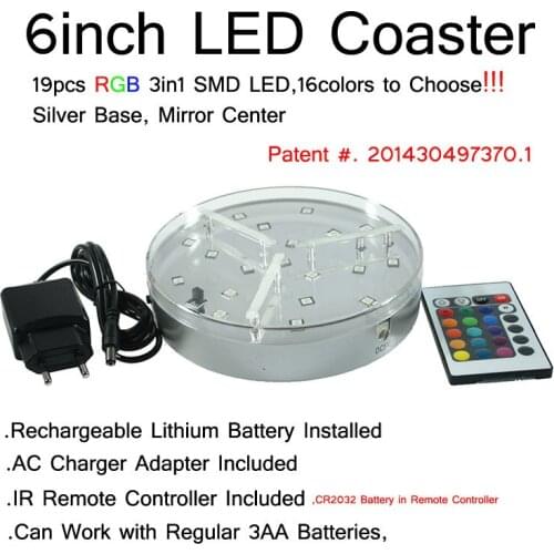 Table candle 6 inch Led light base for wedding decoration , birthday party ,wedding decoration