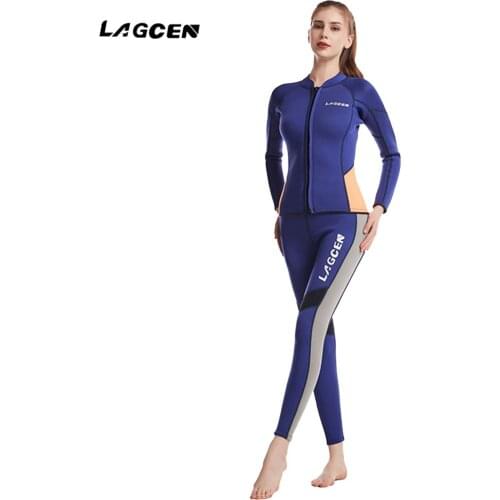 2.5MM Neoprene Wetsuit Womens Long-Sleeve Wetsuit Womens Surfing Snorkeling 2-Piece Cold-Proof And Warm Swimsuit