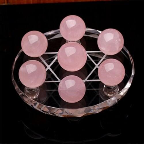 New arrivals 100%Natural rose quartz ball grid seven pink quartz crystal ball sphere healing crystal