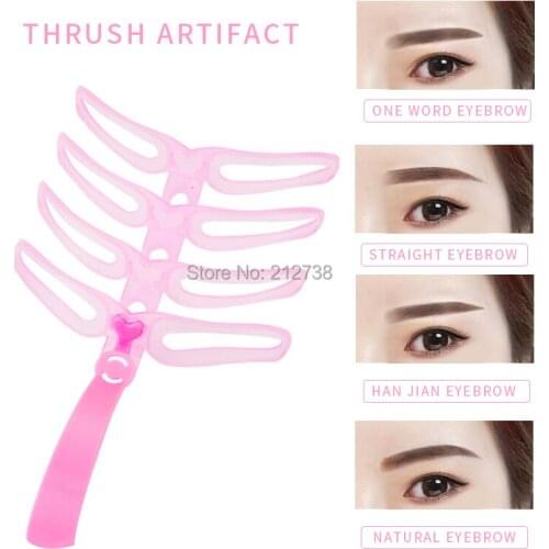 New Hot Korea Reusable 4Pcs/set Brow Stencils Shaping Makeup Beauty Kit Eyebrows Styling Tool Easy Use For Women-A0