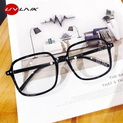 UVLAIK Spectacles Computer Retro Glasses Frame Women Men Transparent Optical Spectacle Glasses Vintage Eyeglasses Square Frames