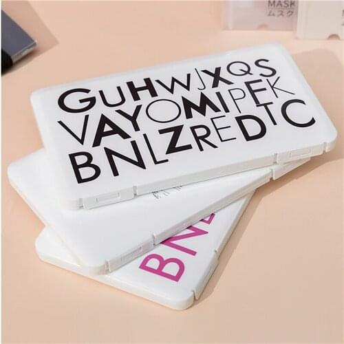 Plastic Mask Storage Box Korean Cartoon Blue 19cm Portable Foldable Dustproof Waterproof Outdoor Antibacterial Hygiene Products