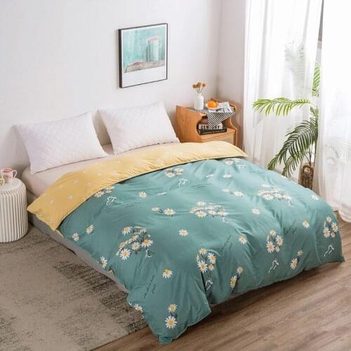 New Green Flower Duvet Cover with Zipper Comforter Case Printed Quilt Cover 150x200cm 180x220cm 200x230cm 220x240cm Size 1pc