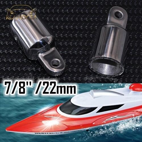 Reamocea 2x 7/8'' 22mm Marine Stainless Steel Bimini Eye End Top Caps Tube Heavy Duty Fitting Assembly Pipe Yacht Boat Hardware