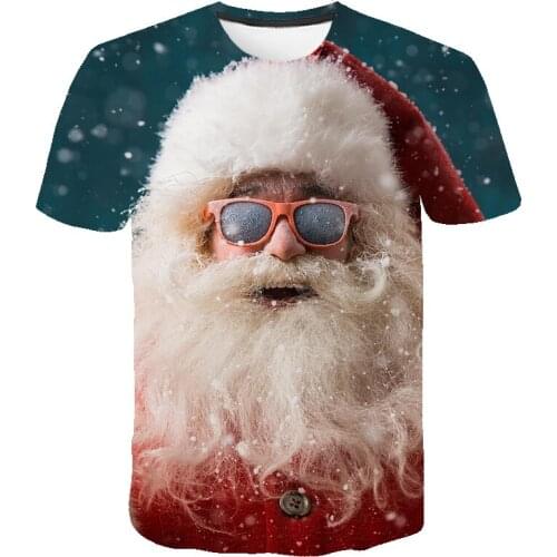 Christmas 3D Printed T-Shirt Fashion Santa Claus Streetwear Men Women Harajuku Oversized T Shirt Kids Boy Girl Hip Hop Tees Tops