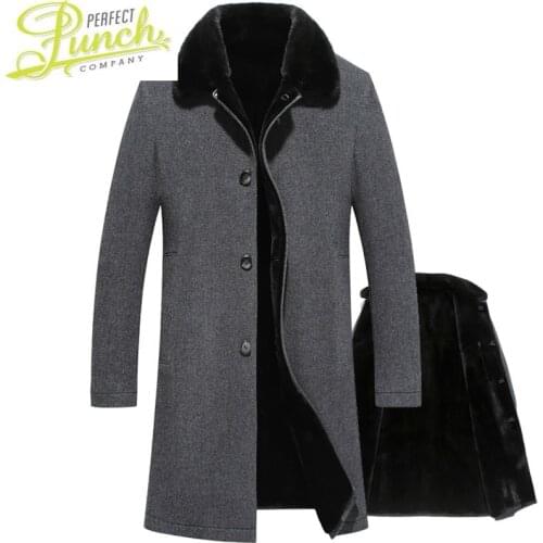 Wool Mink Coat 100% for Mens Clothes 2021 Warm Winter Jacket Men Real Fur Parka Casaco 78569 YY910