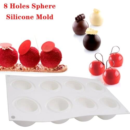 8 Holes Silicone Truffles Chocolate Cake Mold For Desserts Candy Pastries Non-Stick Pans Cakes Decorating Baking Pan Bakeware