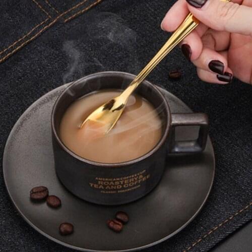 Stainless steel flower fork manufacturers direct titanium plated fruit fork creative dessert fork coffee spoon flower shaped two