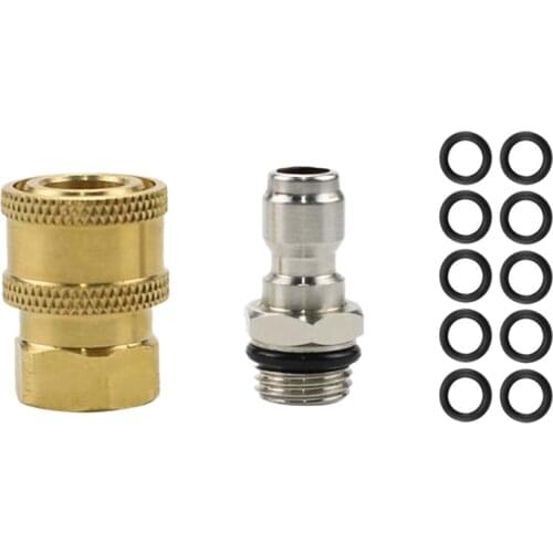 1/4\" Quick Connect Coupler Adapter Set With 10pcs O-rings For Quick Connecting Garden Hose Washer