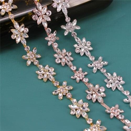 1 Yard Claw Chain Applique DIY Jewelry for Women Dress Embellishment Crystal Rhinestone Trim Chain Handmade Bridal Trimming Belt