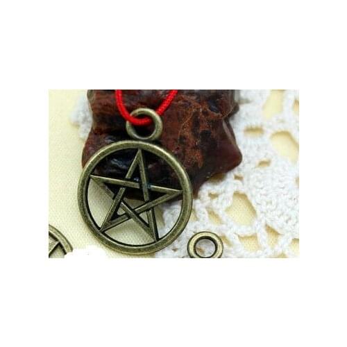 10pcs/lot Ancient Cyan Five-pointed star pendant Handmade Decorative Metal DIY Jewelry Alloy accessories gh5d