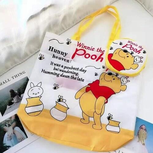 2 pieces of Disney childrens cartoon Mickey Mouse girl female tote bag folding eco bag supermarket shopping bag