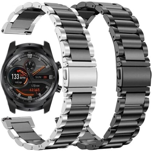 22MM Stainless Steel Strap For Ticwatch Pro 2020/2019 Smart Watch Band Replace Bracelet Wrist Straps For Ticwatch Pro 4G eSIM