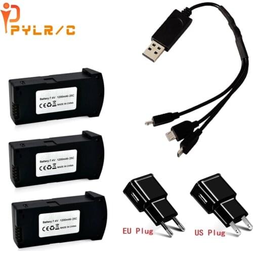 3-in-1) 7.4V 1200MAH 25C LiPo Battery Charger Sets For E520 E520S JD-22S RC Quadcopter Spare Parts 1200 mAh 7.4V Drone Battery