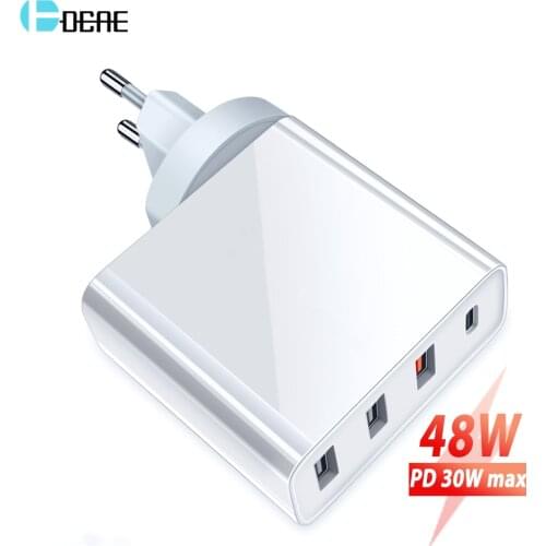36W Dual USB Type C Quick Charge 3.0 Power Adapter For iPhone 12 11 Pro XR X XS Max 8 iPad Fast Charging Wall Travel PD Charger