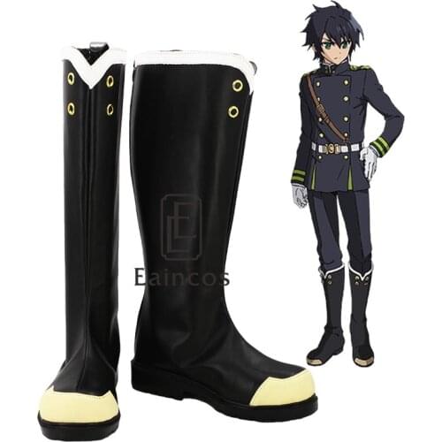Anime Seraph of the End Yuichiro Hyakuya/Hiiragi Shinoa Boots Cosplay Shoes Customized Size