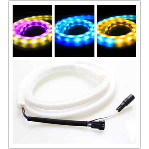 White case LED rainbow Strip Light DC12V WS2811 10IC 30led RGB waterproof TV Background Home KTV Party Ribbon Light pixel 1-5m