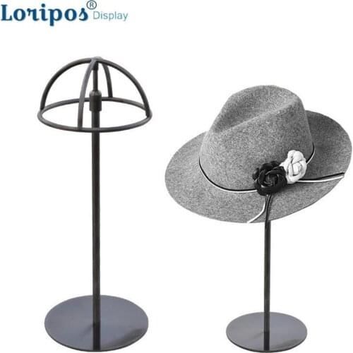 Black Metal Hat Riser Bracket Gold Stainless Steel Clothing Store Hat Display Rack High Grade Silvery Metal Cap Display Props