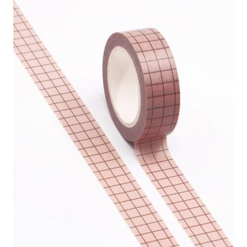 NEW 10pcs/lot Decorative Pale Pink Grid Washi Tapes Paper DIY Bullet journal Adhesive Masking Tapes Kawaii Papeleria