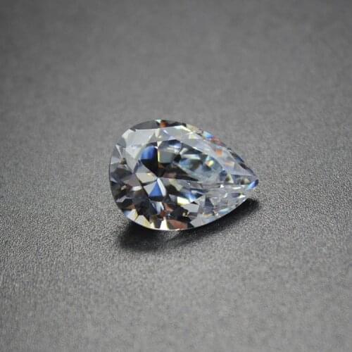 Pear shape white cubic zirconia CZ loose stone for jewelry making diy brilliant shining water drop shape